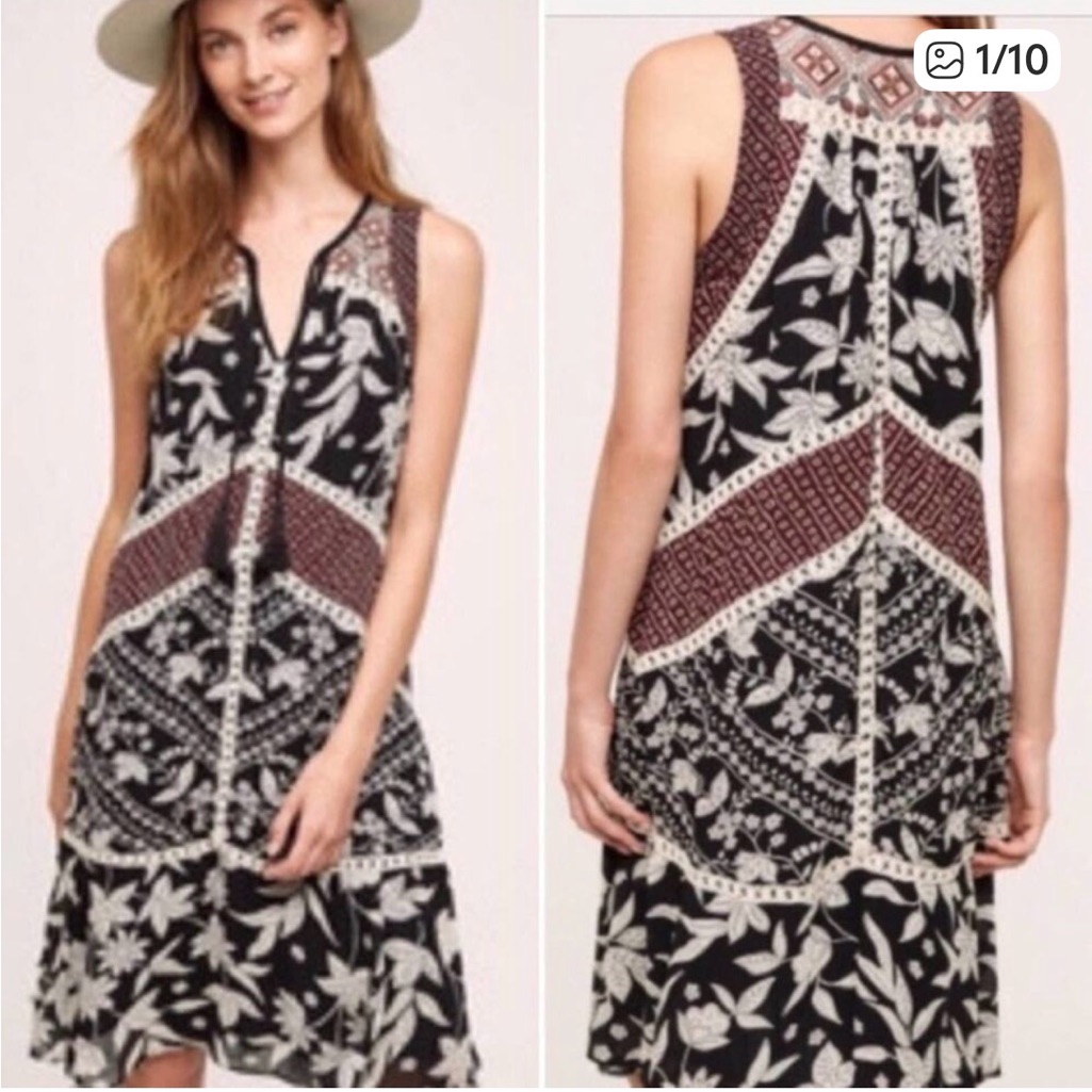 Anthropologie Floreat Grasslands Boho Midi Dress